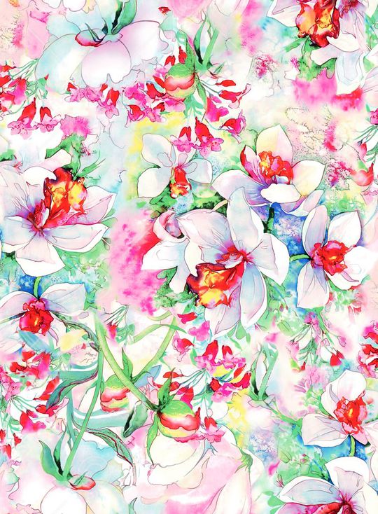 抽象大气花卉印花华亿平台图片