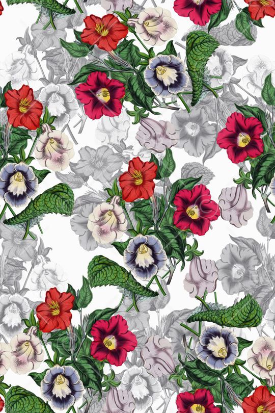 手绘水彩花卉女装印花华亿平台图片