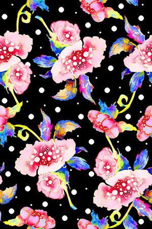 手绘花印花华亿平台图片