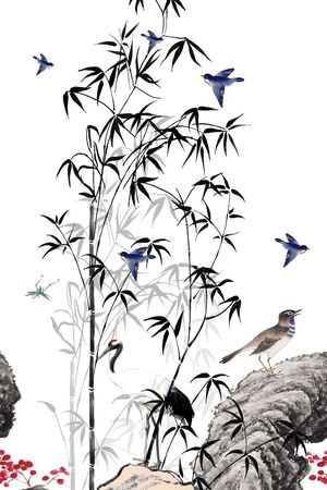 花鸟印花华亿平台图片