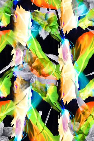 抽象几何清爽梦幻艺术平底立体手绘满版最新高清数码蕾丝民族中国风绣花珠宝肌理时尚潮

流大牌复古欧美风水彩纹理印花华亿平台图片