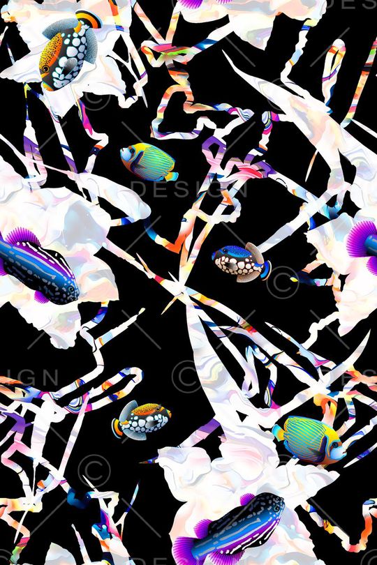 抽象几何清爽梦幻艺术平底立体手绘满版最新高清数码蕾丝民族中国风绣花珠宝肌理时尚潮

流大牌复古欧美风热带风情印花华亿平台图片