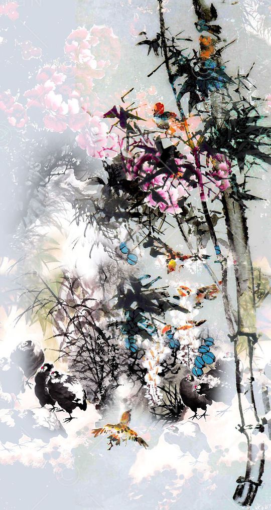 牡丹印花华亿平台图片