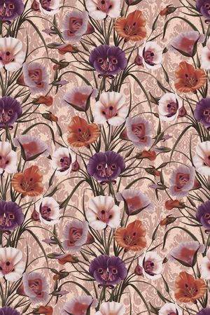 沙发布、花卉、壁纸花纹印花华亿平台图片