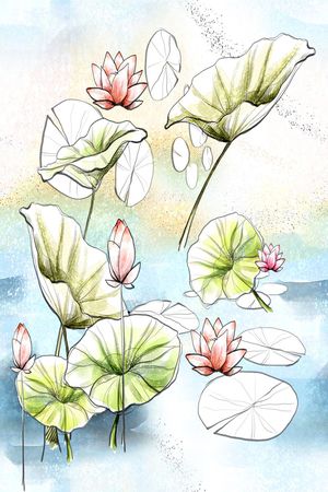 荷花印花华亿平台图片