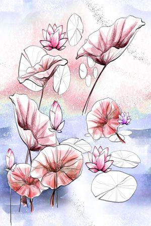 荷花印花华亿平台图片