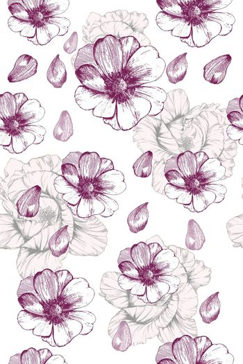 花卉印花华亿平台图片