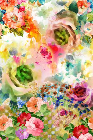 小清新花卉印花华亿平台图片