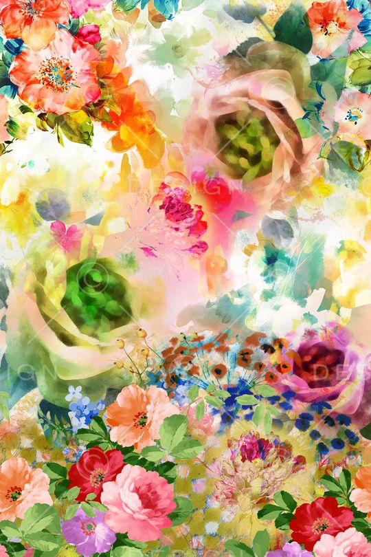 小清新花卉印花华亿平台图片