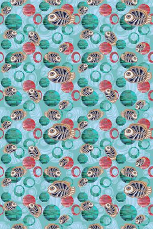 圆圈与波点印花华亿平台图片