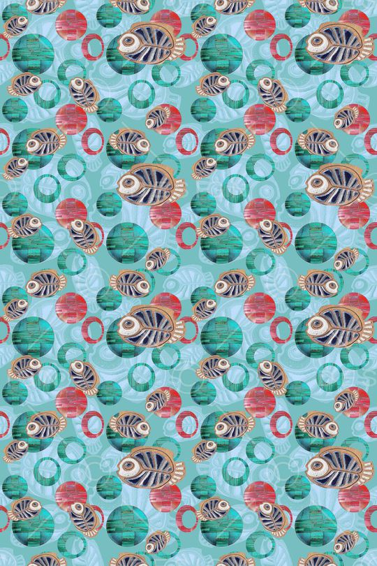 圆圈与波点印花华亿平台图片