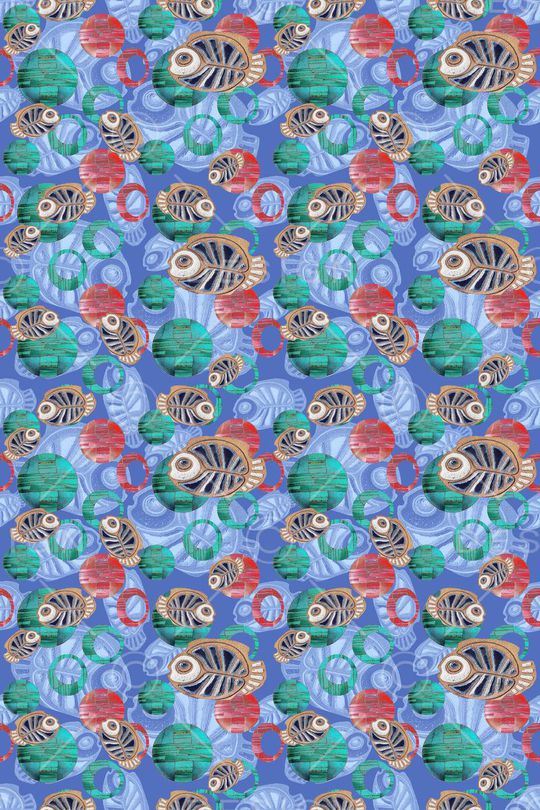 圆圈与波点印花华亿平台图片