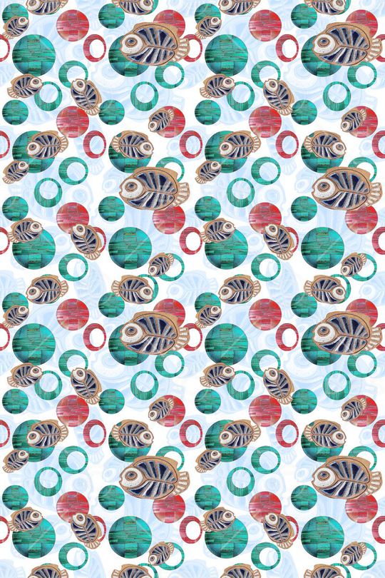 圆圈与波点印花华亿平台图片