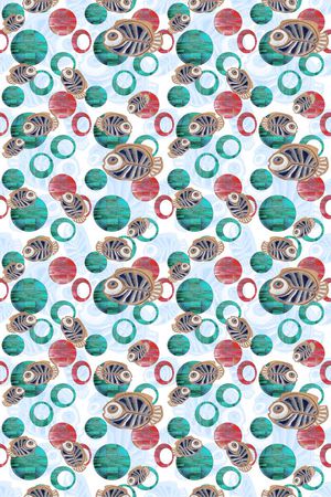 圆圈与波点印花华亿平台图片