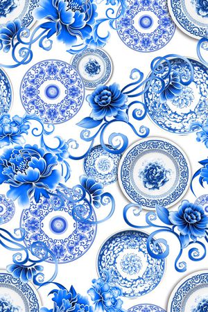 中国风印花华亿平台图片