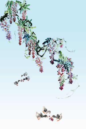 水墨印花华亿平台图片