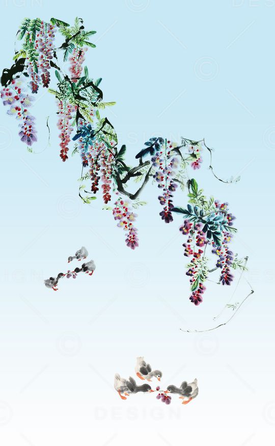 水墨印花华亿平台图片