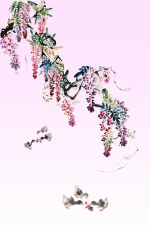 水墨印花华亿平台图片