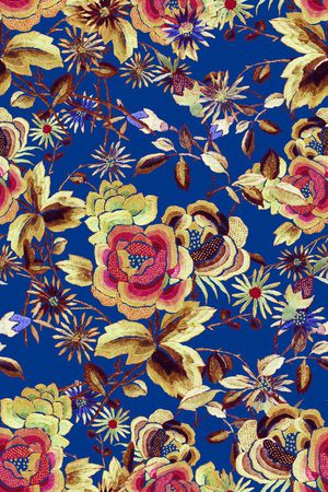 绣花花卉印花华亿平台图片