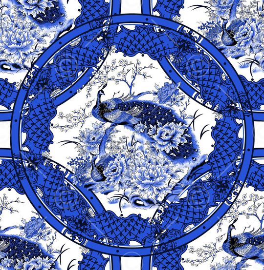 中国风印花华亿平台图片