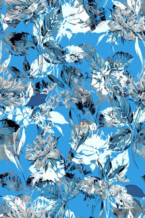 抽象花卉印花华亿平台图片