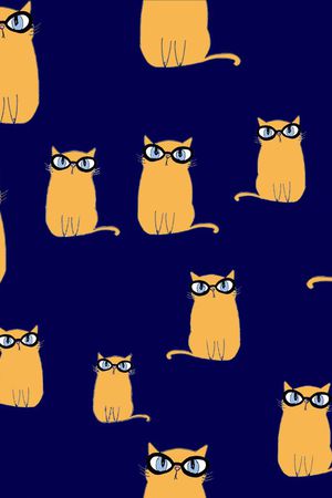 手绘可爱小猫咪女装印花华亿平台图片