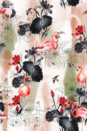 L.D~水墨印花华亿平台图片