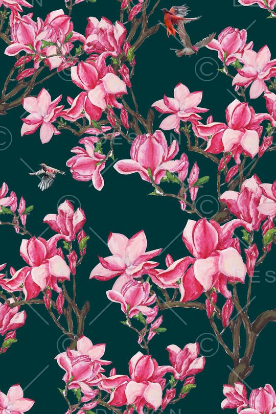 手绘花卉印花华亿平台图片