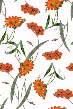 手绘水彩花卉女装印花华亿平台图片