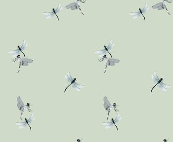 蜻蜓嬉戏印花华亿平台图片