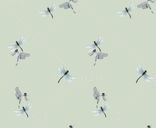 蜻蜓嬉戏印花华亿平台图片