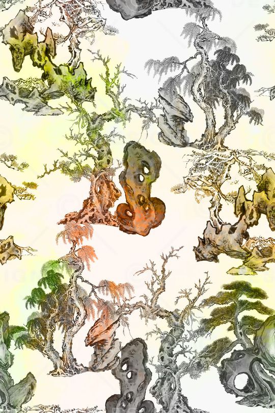 水彩晕染印花华亿平台图片