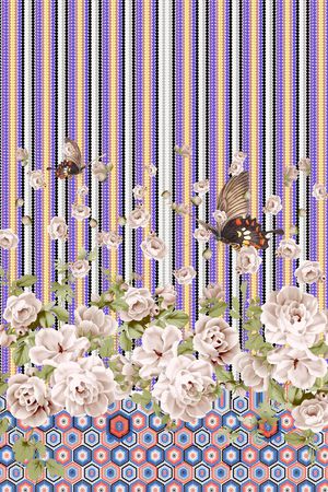 花卉印花华亿平台图片