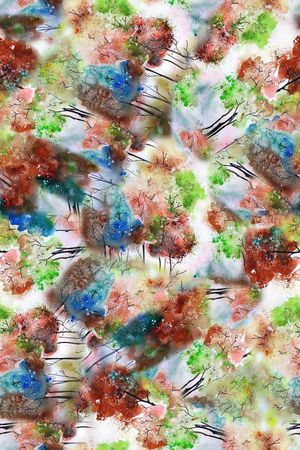 手绘油画风格印花华亿平台图片