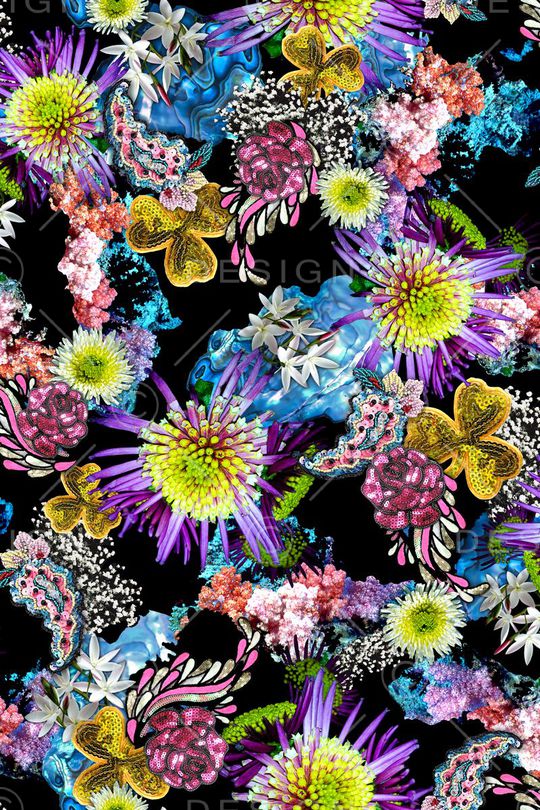 花卉印花华亿平台图片