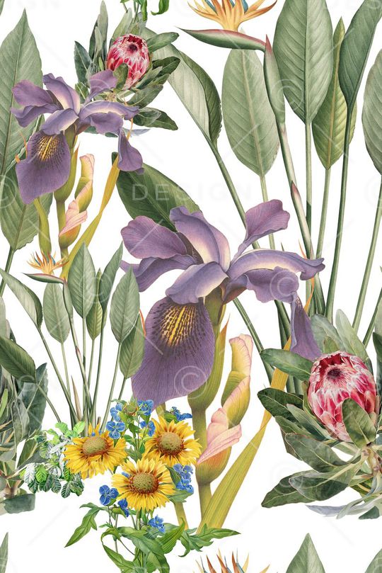 热带植物印花华亿平台图片