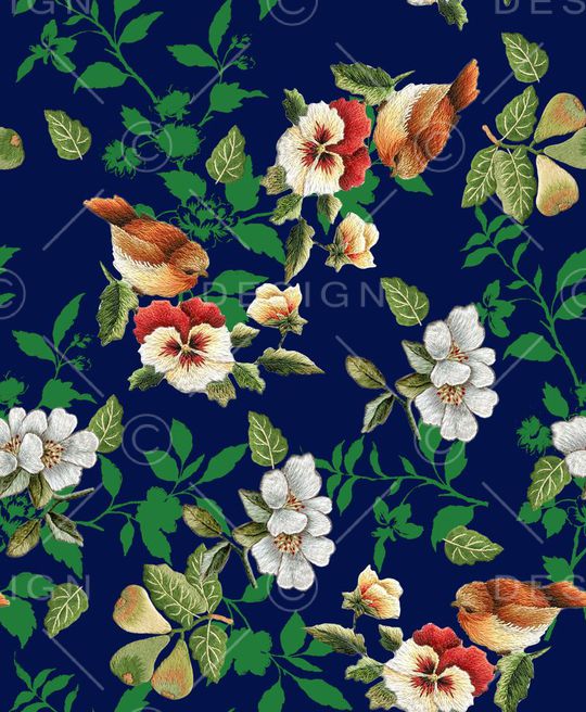 小鸟印花华亿平台图片