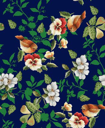 小鸟印花华亿平台图片