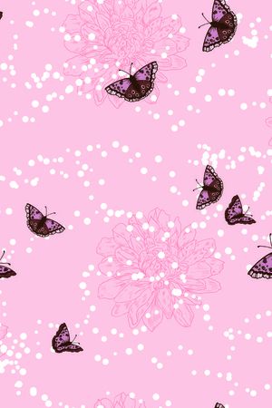 手绘花卉蝴蝶女装华亿平台印花华亿平台图片