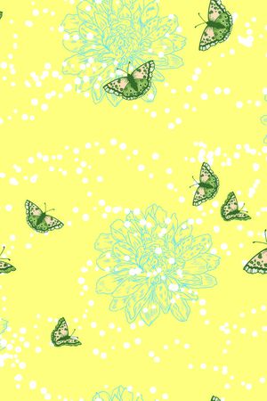 手绘花卉蝴蝶女装华亿平台印花华亿平台图片