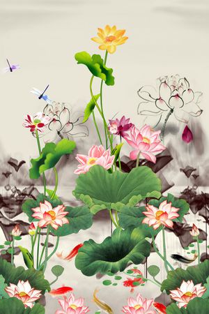 鲤鱼印花华亿平台图片