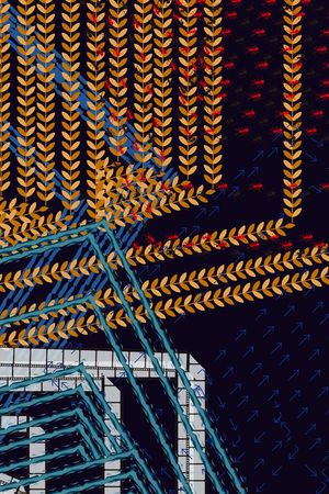 几何空间民族风电子风印花华亿平台图片