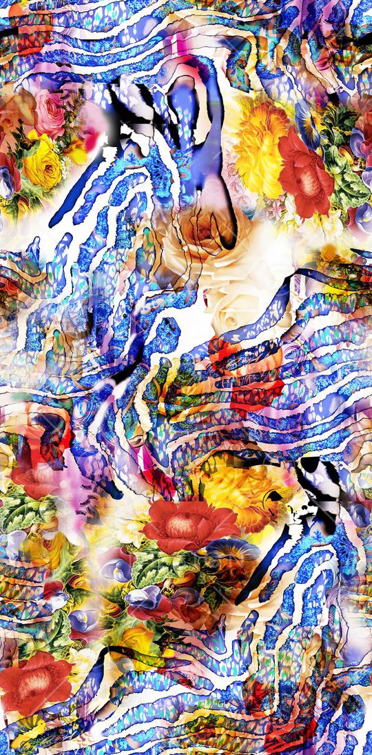 波浪条纹印花华亿平台图片