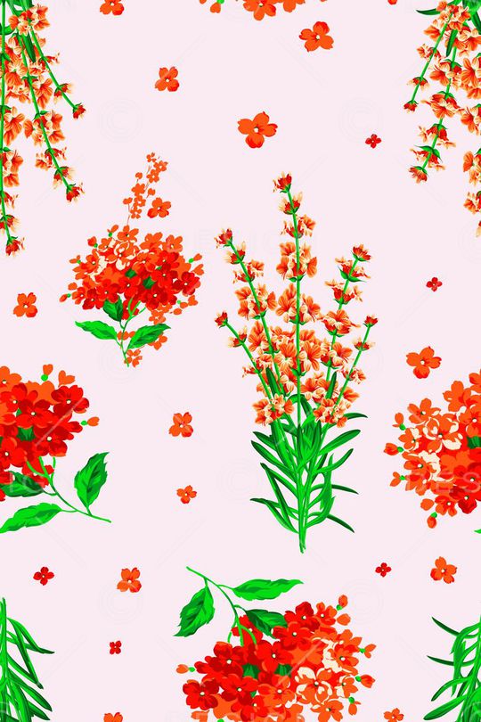 水彩花卉印花华亿平台图片