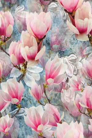 玉兰花印花华亿平台图片