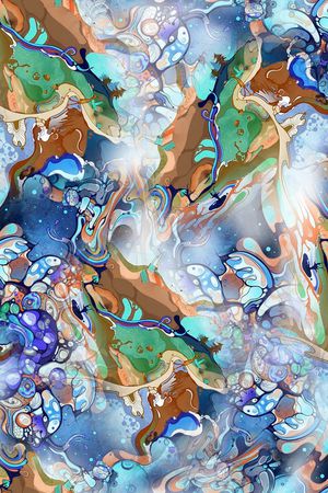 抽象大气几何印花华亿平台图片