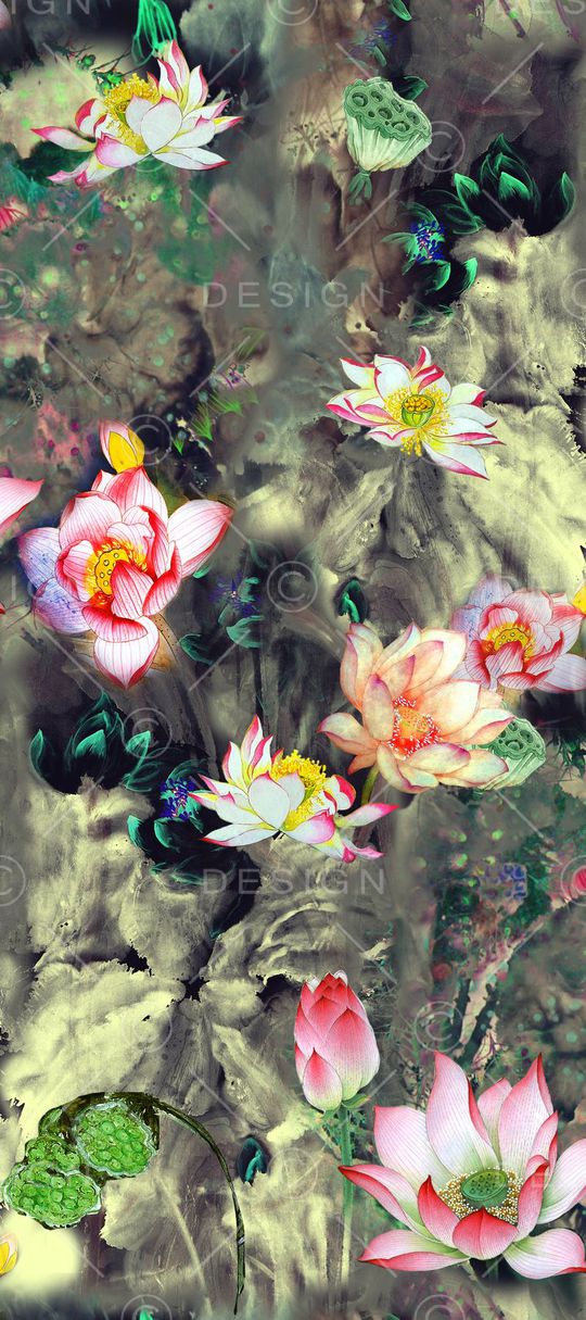 水墨印花华亿平台图片