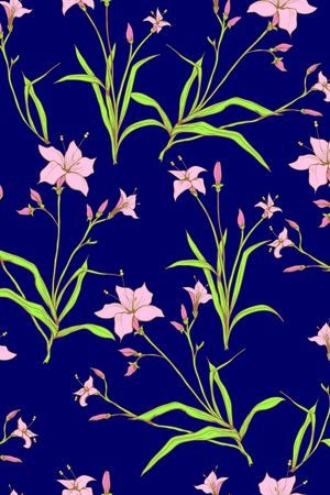 趣味百合花女装华亿平台印花华亿平台图片