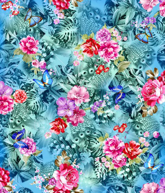 花卉印花华亿平台图片