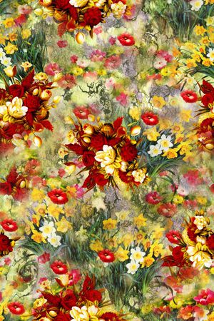 花卉印花华亿平台图片